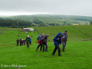 Members on the way to Holwick Scars